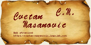 Cvetan Mašanović vizit kartica